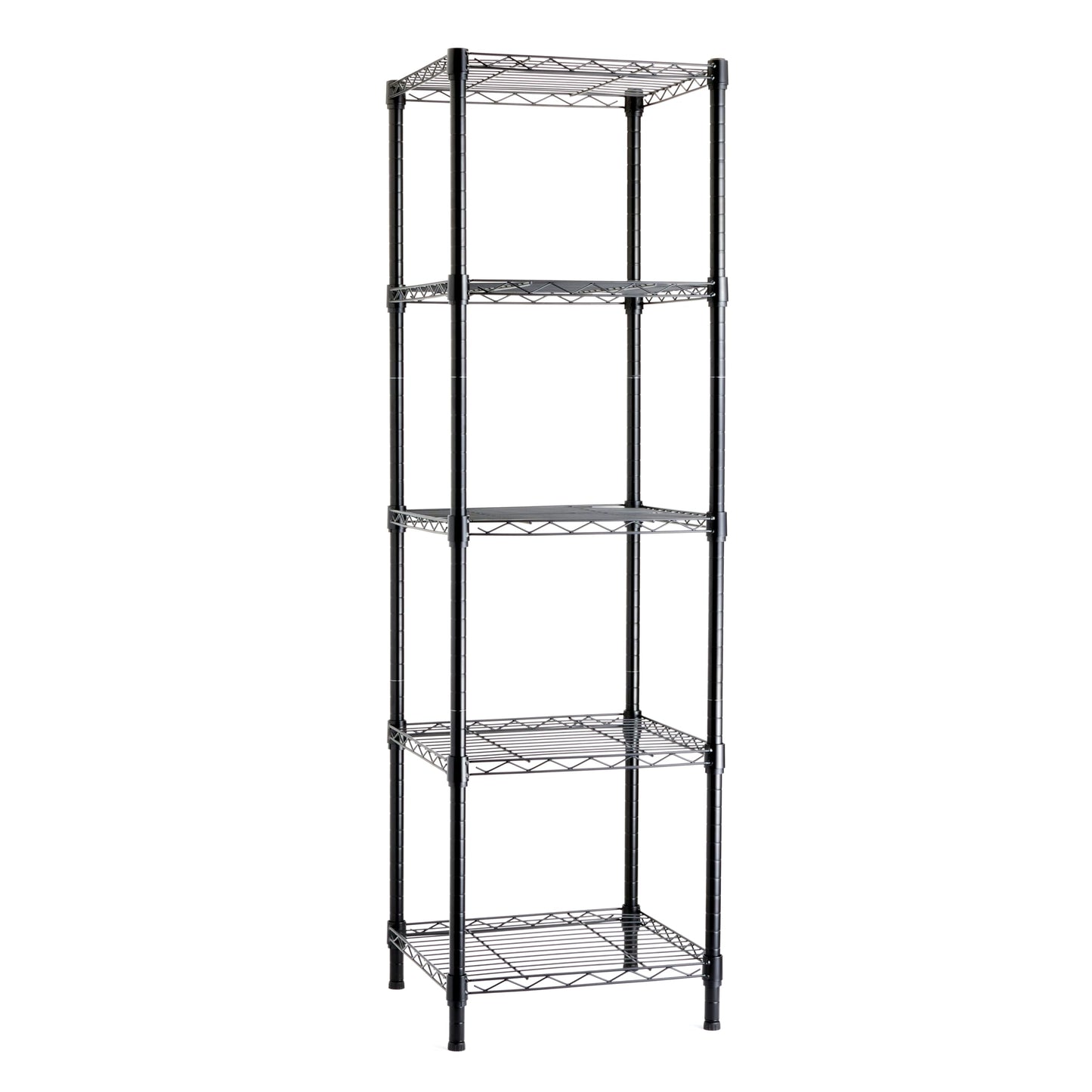 Amazon Basics 3-Shelf Adjustable Heavy Duty Steel Wire Rack Storage Shelving Organizer for Kitchen, Garage, 23.2" L x 13.4" W x 30" H, Black