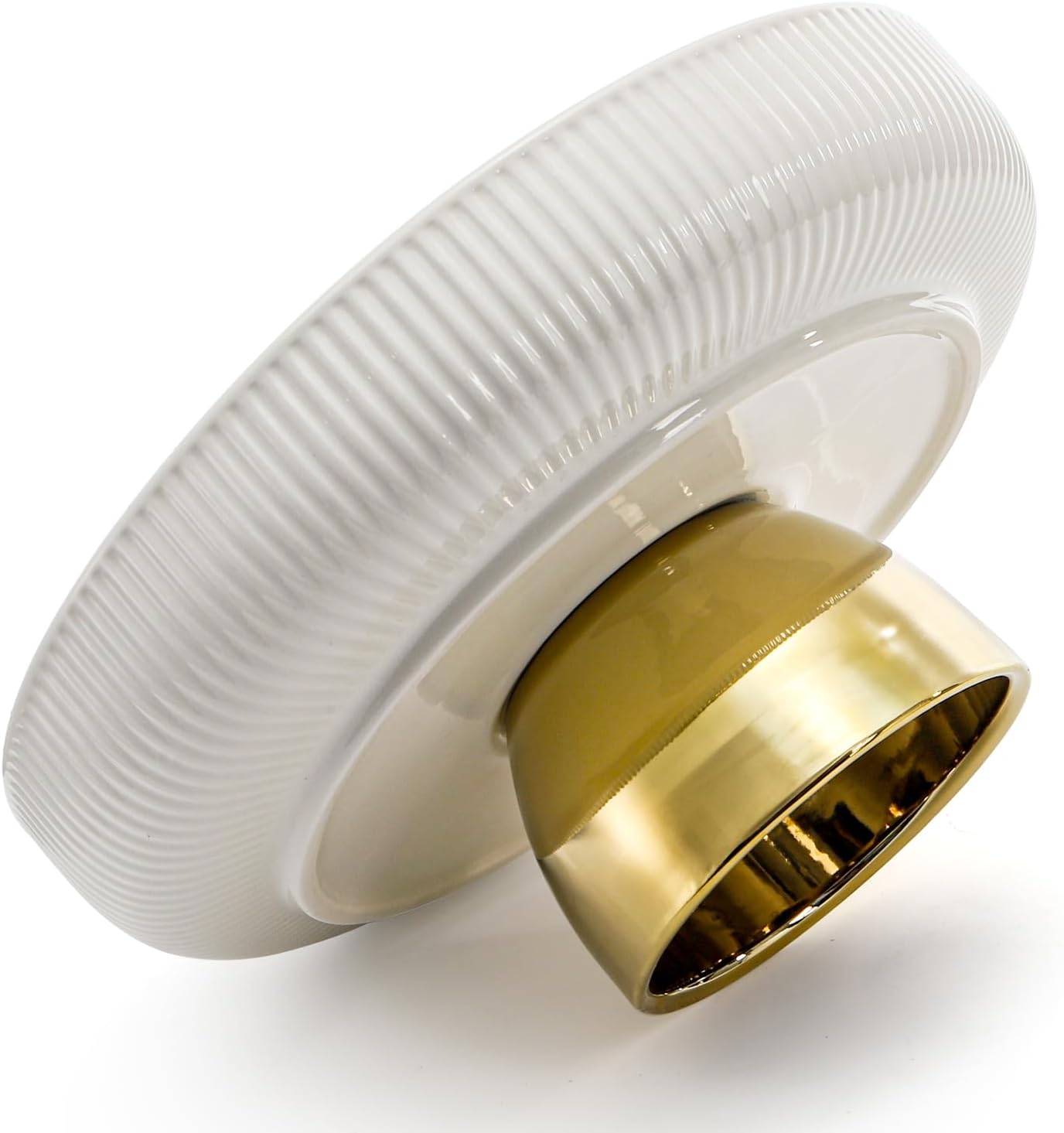 Large Ceramic Fruit Bowl, 10.8 Inch Decorative Pedestal Bowl, Modern Footed Serving Bowls for Kitchen Counter, Fruit & Vegetable Holder Storage for Entryway, Key, Bread, Home Decor, White