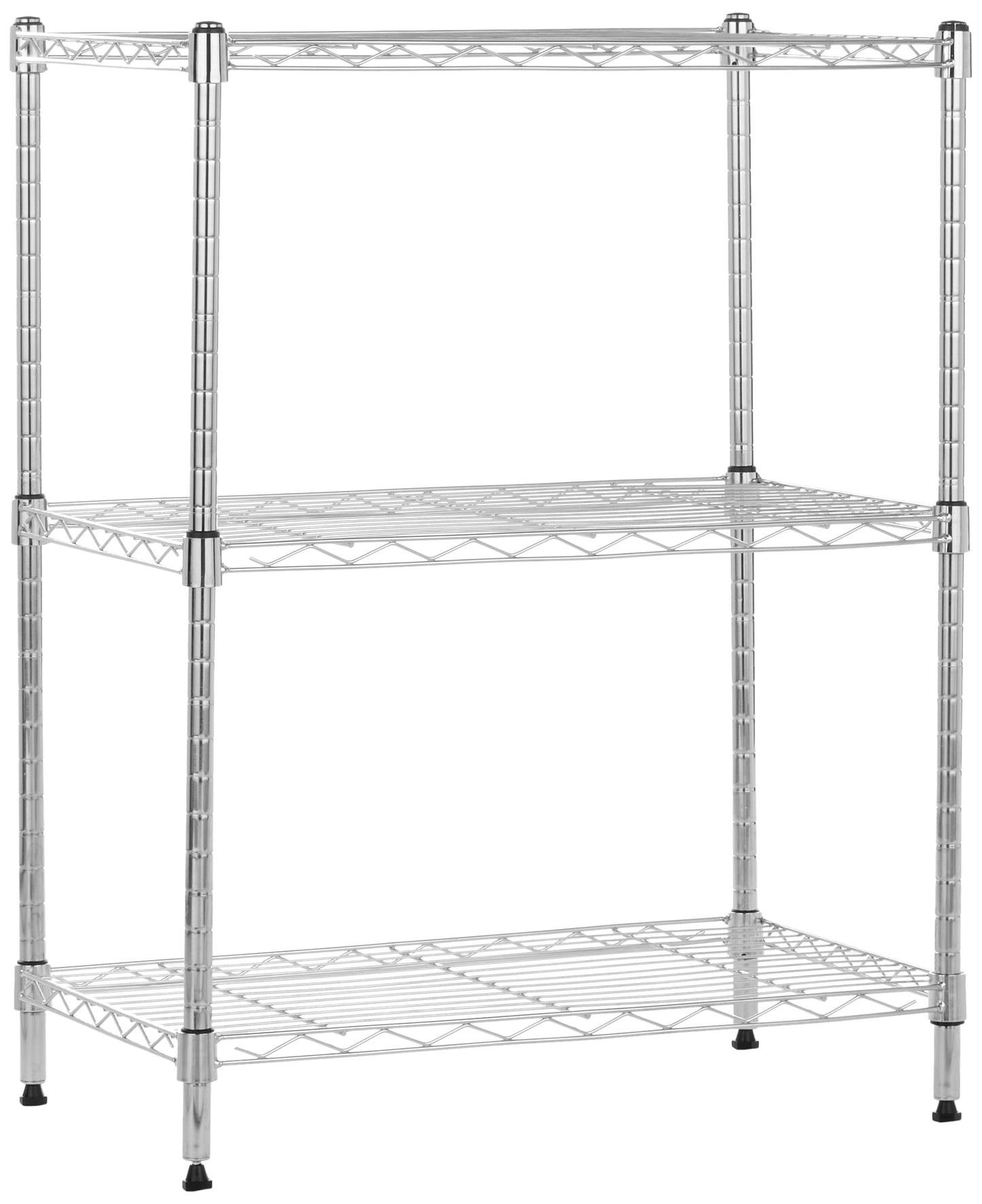 Amazon Basics 3-Shelf Adjustable Heavy Duty Steel Wire Rack Storage Shelving Organizer for Kitchen, Garage, 23.2" L x 13.4" W x 30" H, Black
