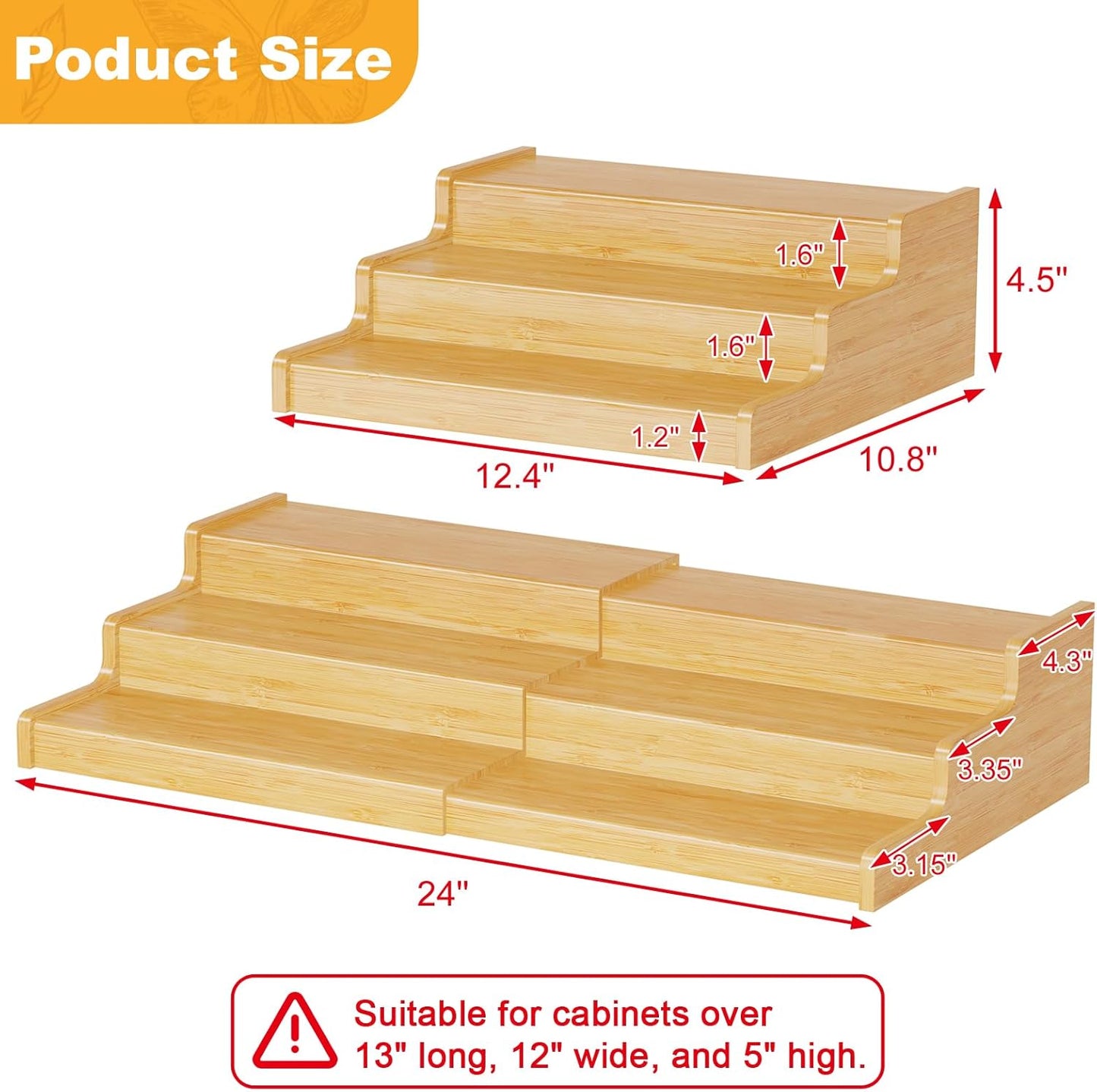 Expandable Bamboo Can Rack Organizer for Pantry, 3-Tier Adjustable Can Storage Holder, Soda Organizer Holds Up to 24 Cans, Canned goods Storage Display for Pantry, Cabinet, Countertop (patent pending)