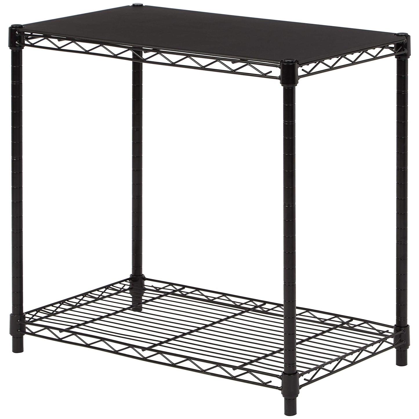 Amazon Basics 3-Shelf Adjustable Heavy Duty Steel Wire Rack Storage Shelving Organizer for Kitchen, Garage, 23.2" L x 13.4" W x 30" H, Black